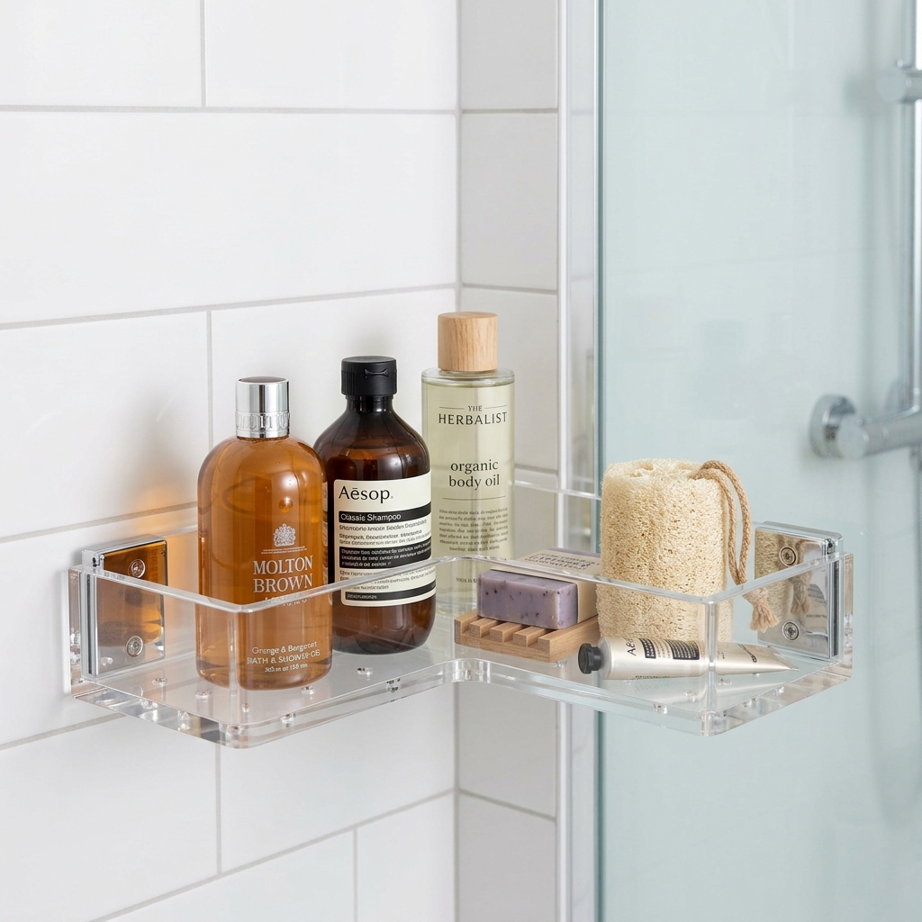 Acrylic Corner Shelf – Bathroom Storage