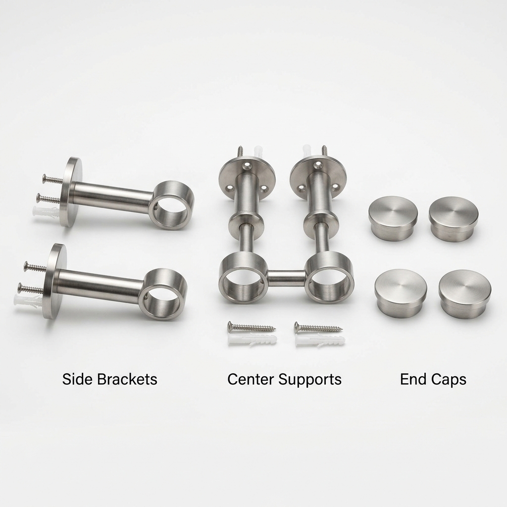 Curtain Pipe Supports – Side and Center