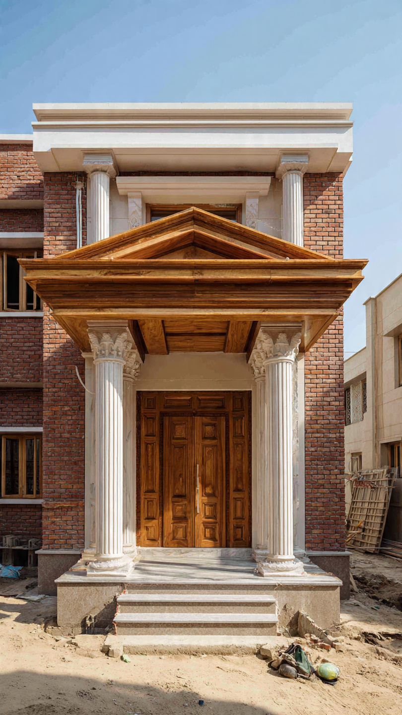 Premium wooden entrance and door frame