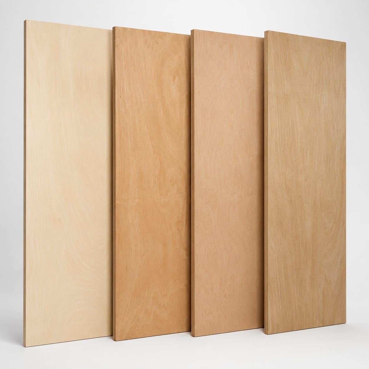 Natural wood flush door panels