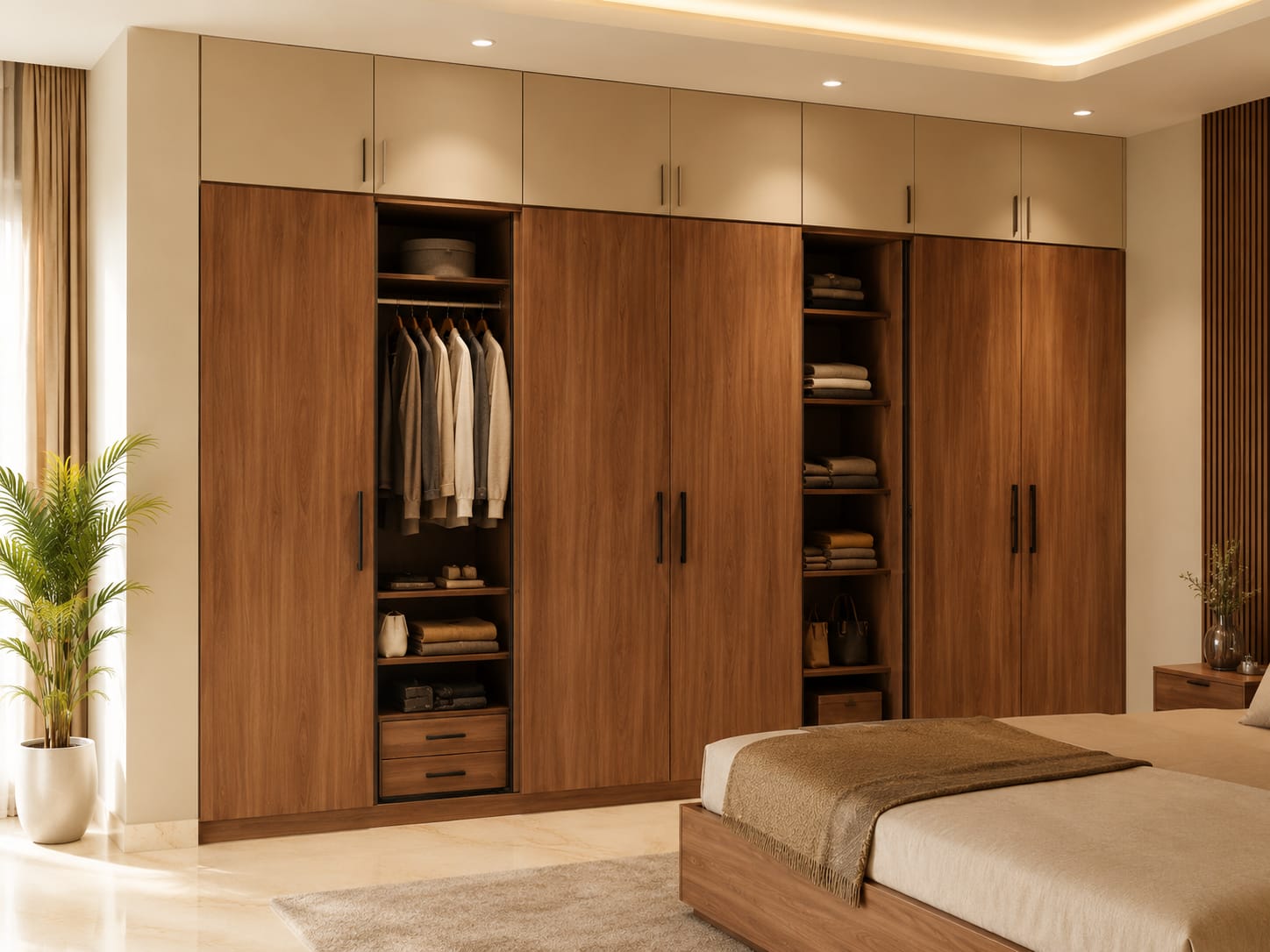 Custom full-wall wardrobe